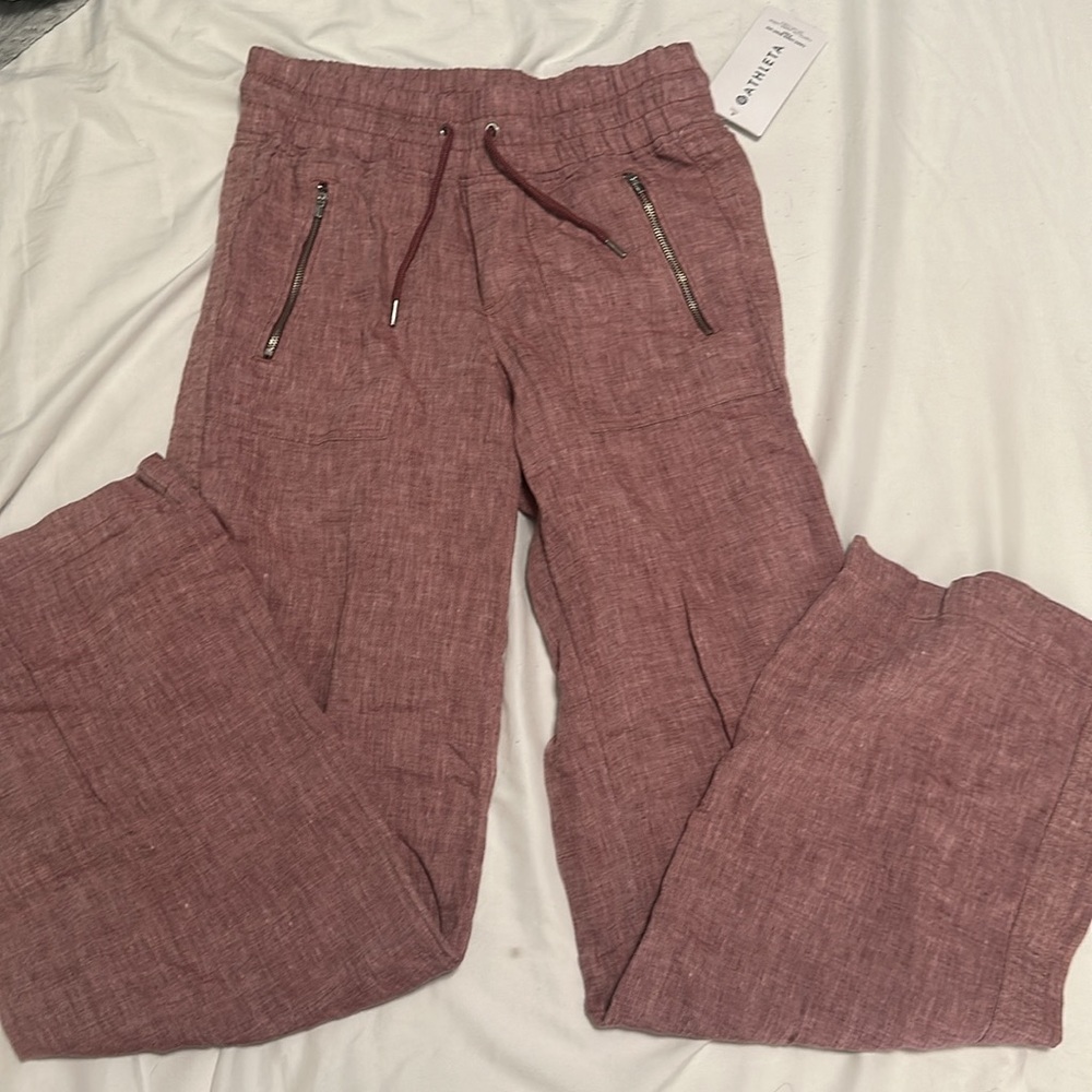 3/$125 NWT Athleta Cabo Linen Pant Size 2 tall - Picture 2 of 5